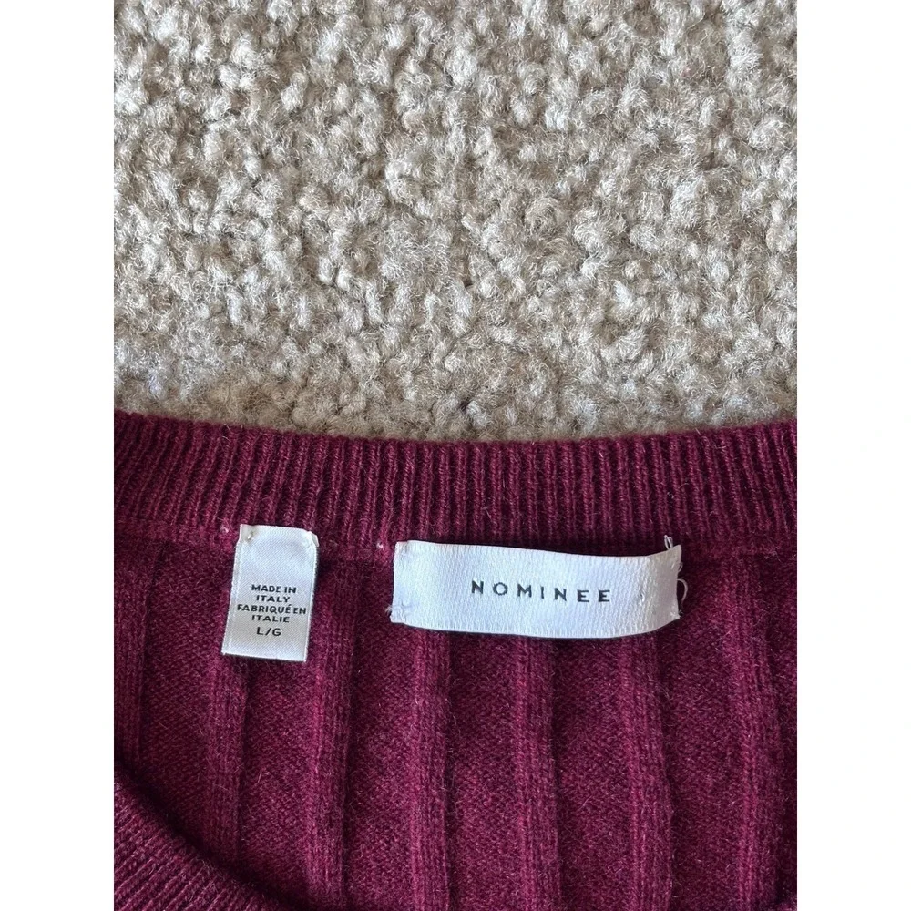 Quiet Luxury‎ Preppy 100% Cashmere Sweater Mens Large Rib Knit Red Academia